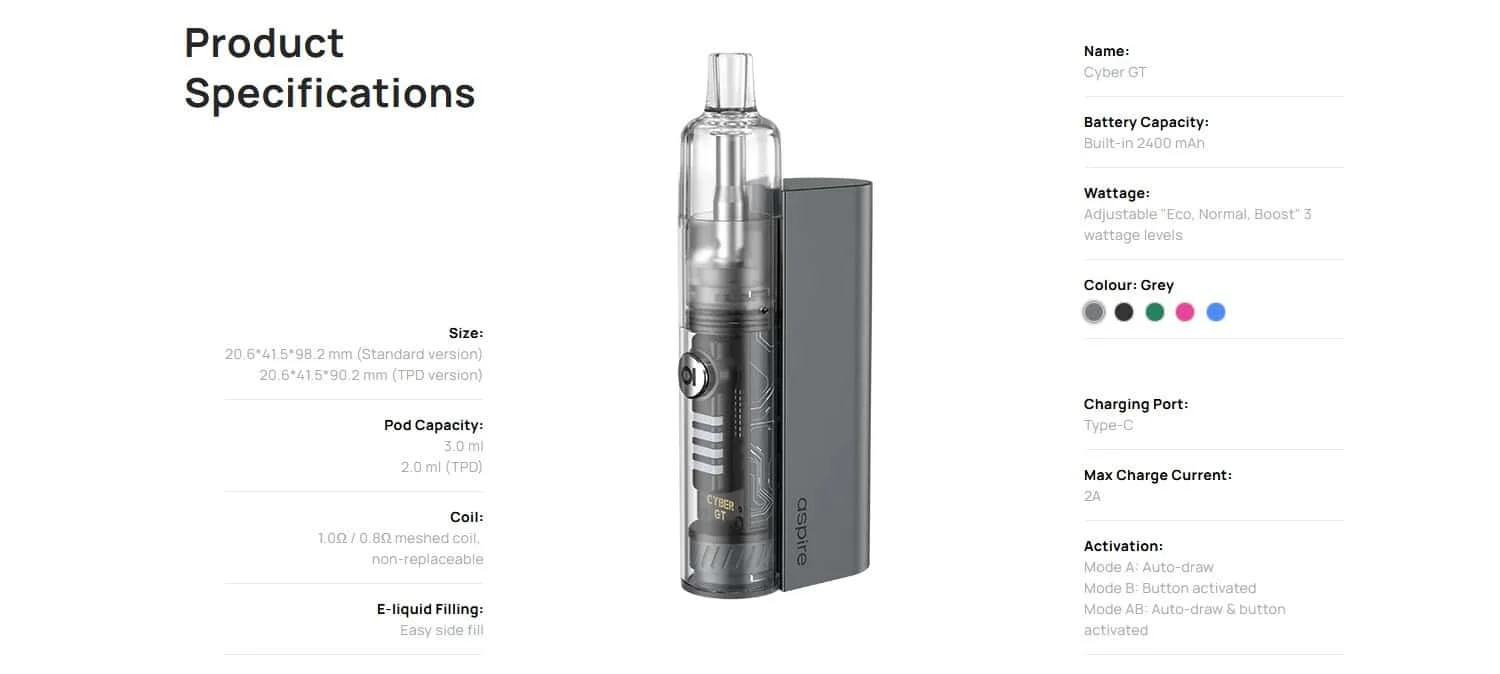 Aspire Cyber GT Pod Vape Kit